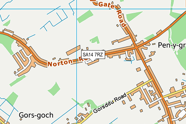 SA14 7RZ map - OS VectorMap District (Ordnance Survey) SA14 7RZ map - OS VectorMap District (Ordnance Survey)