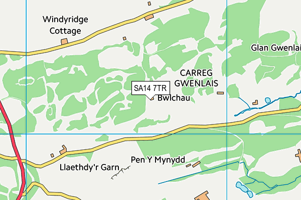 SA14 7TR map - OS VectorMap District (Ordnance Survey) SA14 7TR map - OS VectorMap District (Ordnance Survey)