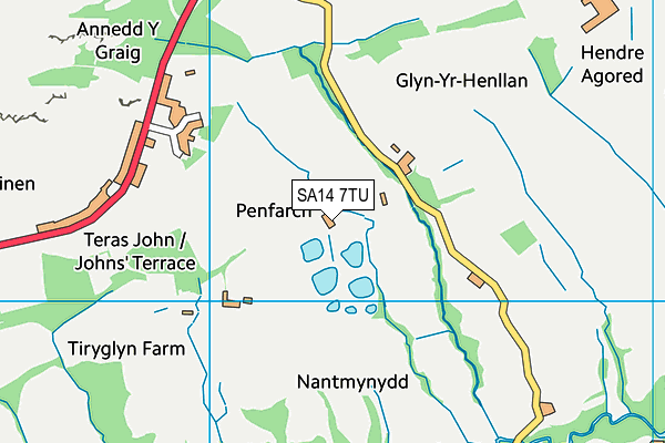 SA14 7TU map - OS VectorMap District (Ordnance Survey) SA14 7TU map - OS VectorMap District (Ordnance Survey)