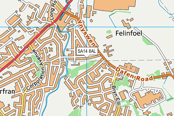 SA14 8AL map - OS VectorMap District (Ordnance Survey) SA14 8AL map - OS VectorMap District (Ordnance Survey)