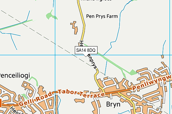 SA14 8DQ map - OS VectorMap District (Ordnance Survey) SA14 8DQ map - OS VectorMap District (Ordnance Survey)