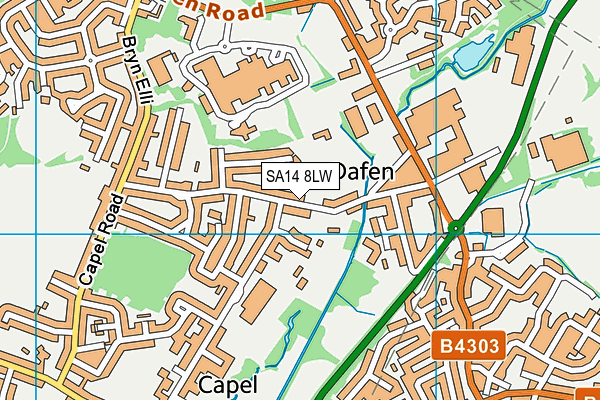 SA14 8LW map - OS VectorMap District (Ordnance Survey) SA14 8LW map - OS VectorMap District (Ordnance Survey)