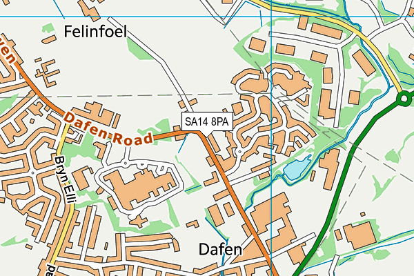 SA14 8PA map - OS VectorMap District (Ordnance Survey) SA14 8PA map - OS VectorMap District (Ordnance Survey)