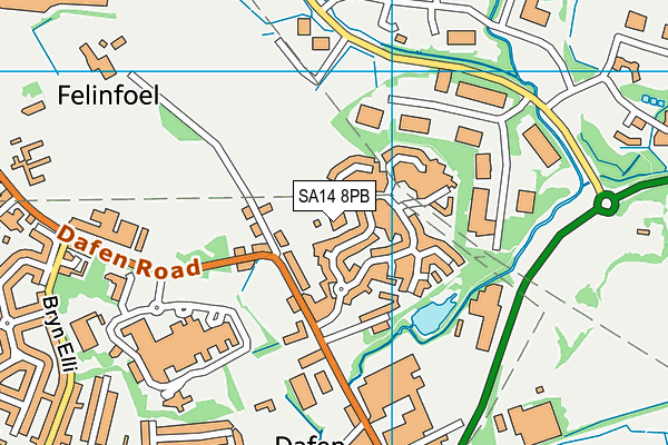 SA14 8PB map - OS VectorMap District (Ordnance Survey) SA14 8PB map - OS VectorMap District (Ordnance Survey)