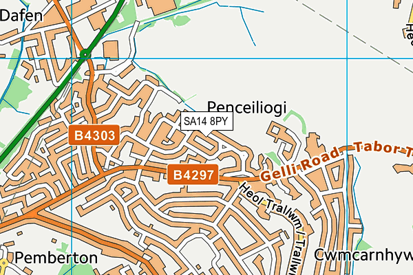 SA14 8PY map - OS VectorMap District (Ordnance Survey) SA14 8PY map - OS VectorMap District (Ordnance Survey)