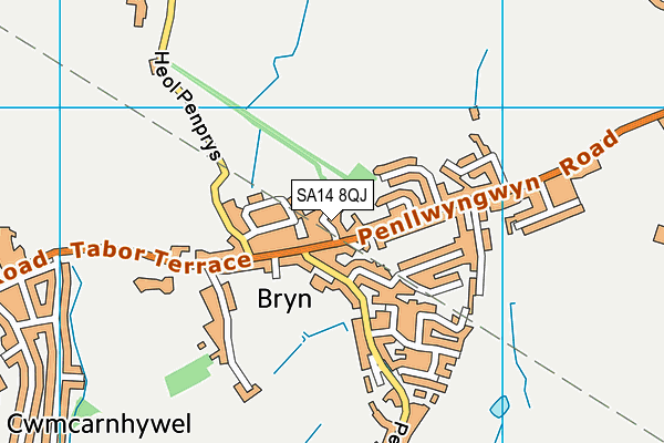 SA14 8QJ map - OS VectorMap District (Ordnance Survey) SA14 8QJ map - OS VectorMap District (Ordnance Survey)