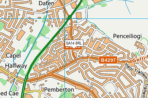 SA14 8RL map - OS VectorMap District (Ordnance Survey) SA14 8RL map - OS VectorMap District (Ordnance Survey)
