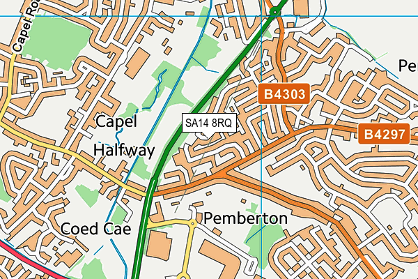 SA14 8RQ map - OS VectorMap District (Ordnance Survey) SA14 8RQ map - OS VectorMap District (Ordnance Survey)