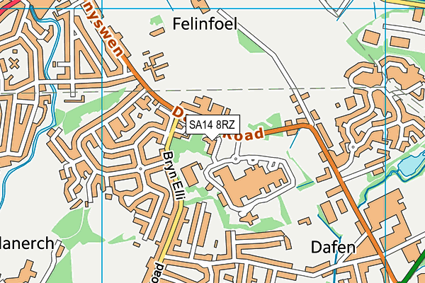 SA14 8RZ map - OS VectorMap District (Ordnance Survey) SA14 8RZ map - OS VectorMap District (Ordnance Survey)
