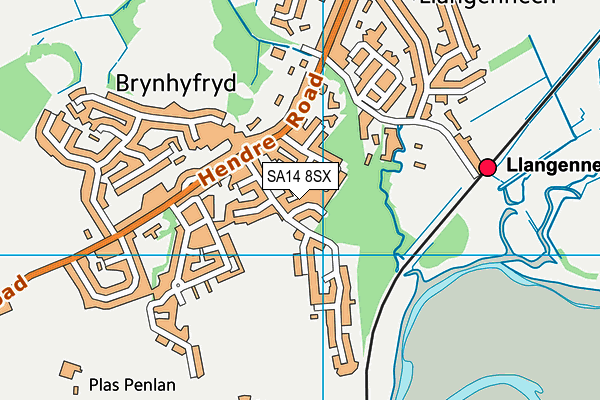 SA14 8SX map - OS VectorMap District (Ordnance Survey)