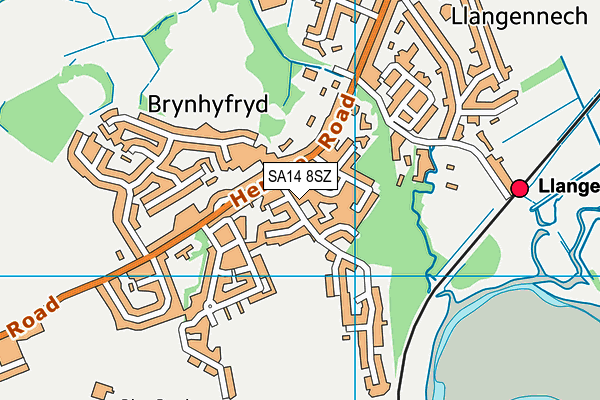 SA14 8SZ map - OS VectorMap District (Ordnance Survey)