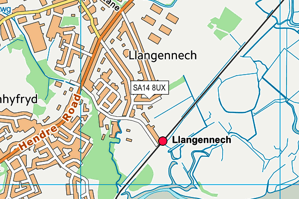 SA14 8UX map - OS VectorMap District (Ordnance Survey) SA14 8UX map - OS VectorMap District (Ordnance Survey)