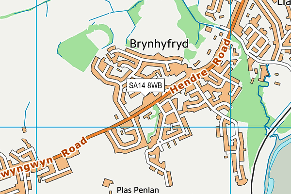 SA14 8WB map - OS VectorMap District (Ordnance Survey) SA14 8WB map - OS VectorMap District (Ordnance Survey)