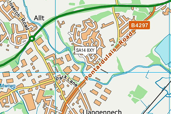 SA14 8XY map - OS VectorMap District (Ordnance Survey) SA14 8XY map - OS VectorMap District (Ordnance Survey)