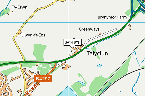 SA14 8YH map - OS VectorMap District (Ordnance Survey) SA14 8YH map - OS VectorMap District (Ordnance Survey)