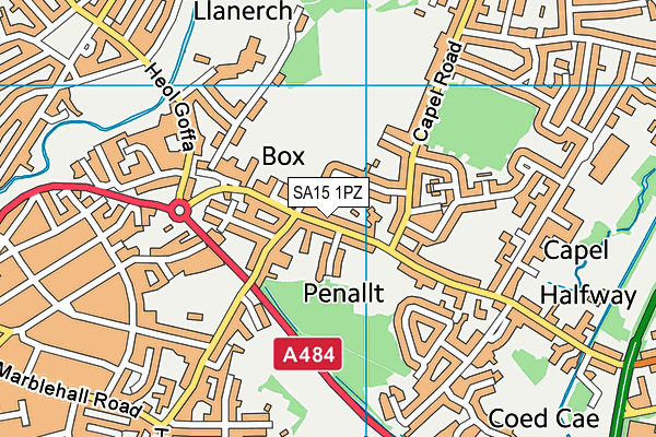 SA15 1PZ map - OS VectorMap District (Ordnance Survey)