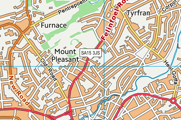 SA15 3JS map - OS VectorMap District (Ordnance Survey) SA15 3JS map - OS VectorMap District (Ordnance Survey)