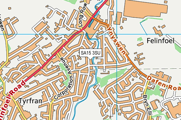SA15 3SU map - OS VectorMap District (Ordnance Survey) SA15 3SU map - OS VectorMap District (Ordnance Survey)