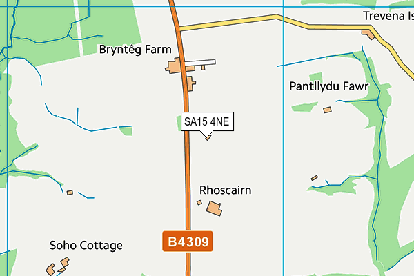 SA15 4NE map - OS VectorMap District (Ordnance Survey) SA15 4NE map - OS VectorMap District (Ordnance Survey)