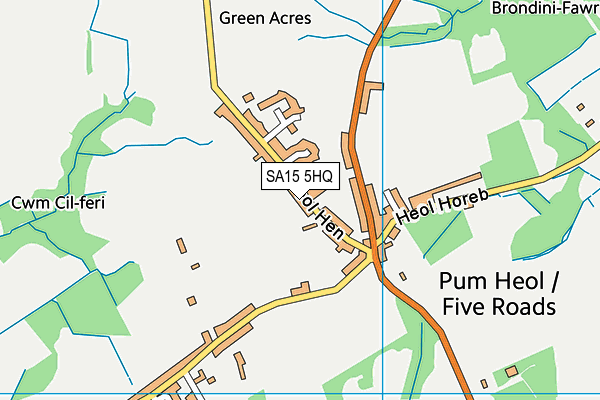 SA15 5HQ map - OS VectorMap District (Ordnance Survey) SA15 5HQ map - OS VectorMap District (Ordnance Survey)
