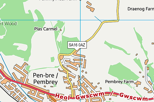 SA16 0AZ map - OS VectorMap District (Ordnance Survey) SA16 0AZ map - OS VectorMap District (Ordnance Survey)