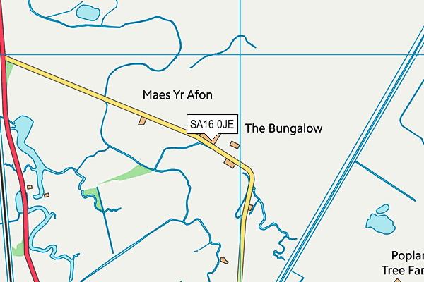 SA16 0JE map - OS VectorMap District (Ordnance Survey)