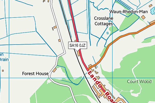 SA16 0JZ map - OS VectorMap District (Ordnance Survey)