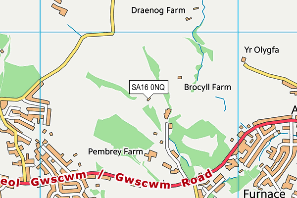 SA16 0NQ map - OS VectorMap District (Ordnance Survey) SA16 0NQ map - OS VectorMap District (Ordnance Survey)