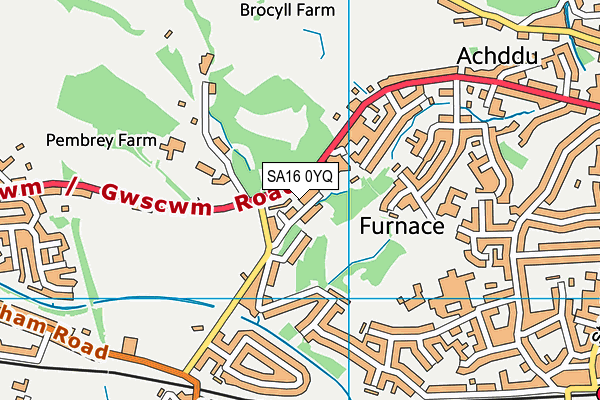 SA16 0YQ map - OS VectorMap District (Ordnance Survey) SA16 0YQ map - OS VectorMap District (Ordnance Survey)