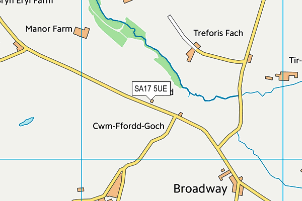 SA17 5UE map - OS VectorMap District (Ordnance Survey) SA17 5UE map - OS VectorMap District (Ordnance Survey)