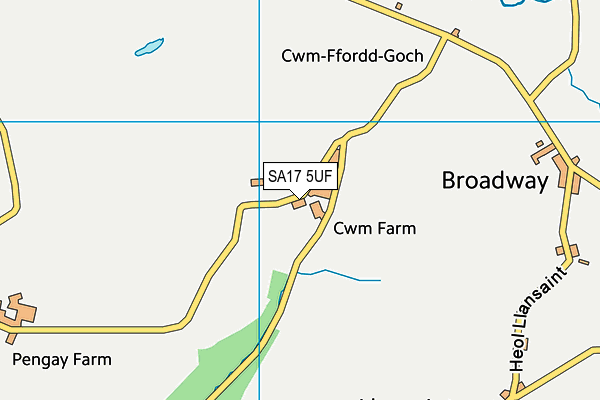 SA17 5UF map - OS VectorMap District (Ordnance Survey) SA17 5UF map - OS VectorMap District (Ordnance Survey)