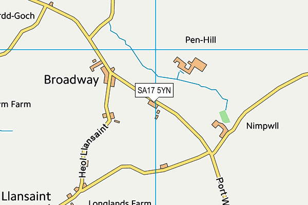 SA17 5YN map - OS VectorMap District (Ordnance Survey) SA17 5YN map - OS VectorMap District (Ordnance Survey)