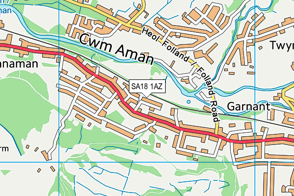 SA18 1AZ map - OS VectorMap District (Ordnance Survey) SA18 1AZ map - OS VectorMap District (Ordnance Survey)