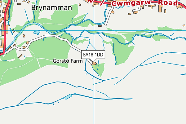 SA18 1DD map - OS VectorMap District (Ordnance Survey) SA18 1DD map - OS VectorMap District (Ordnance Survey)