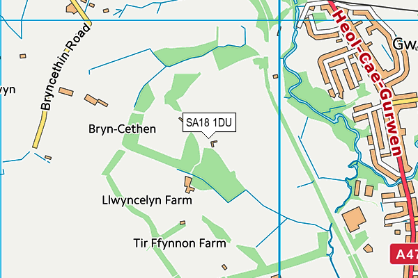 SA18 1DU map - OS VectorMap District (Ordnance Survey) SA18 1DU map - OS VectorMap District (Ordnance Survey)