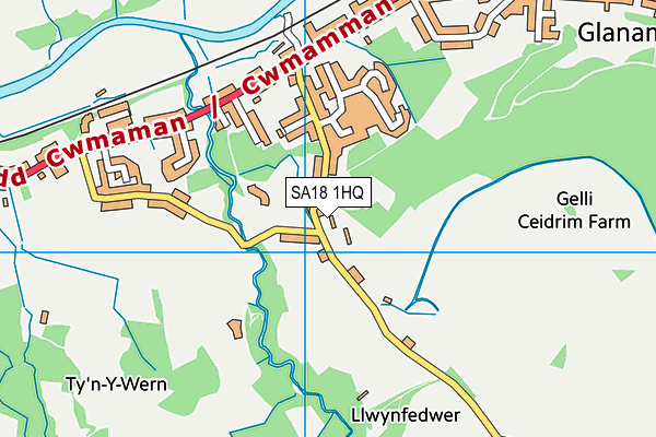 SA18 1HQ map - OS VectorMap District (Ordnance Survey) SA18 1HQ map - OS VectorMap District (Ordnance Survey)