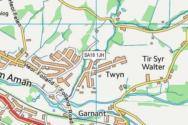 SA18 1JH map - OS VectorMap District (Ordnance Survey) SA18 1JH map - OS VectorMap District (Ordnance Survey)