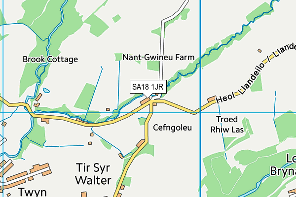 SA18 1JR map - OS VectorMap District (Ordnance Survey) SA18 1JR map - OS VectorMap District (Ordnance Survey)