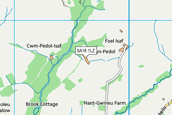 SA18 1LZ map - OS VectorMap District (Ordnance Survey) SA18 1LZ map - OS VectorMap District (Ordnance Survey)