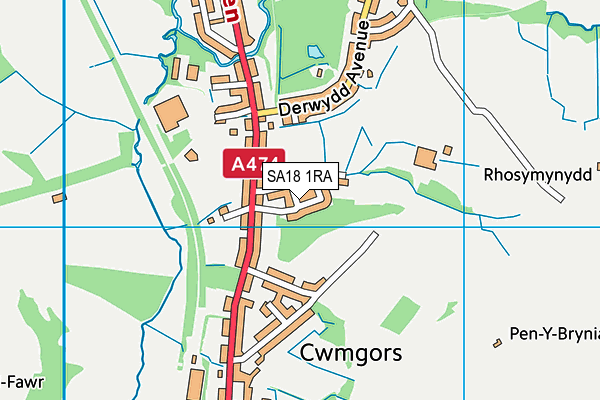 SA18 1RA map - OS VectorMap District (Ordnance Survey) SA18 1RA map - OS VectorMap District (Ordnance Survey)