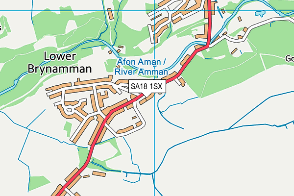 SA18 1SX map - OS VectorMap District (Ordnance Survey) SA18 1SX map - OS VectorMap District (Ordnance Survey)
