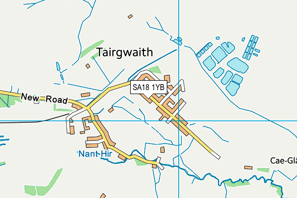 SA18 1YB map - OS VectorMap District (Ordnance Survey) SA18 1YB map - OS VectorMap District (Ordnance Survey)