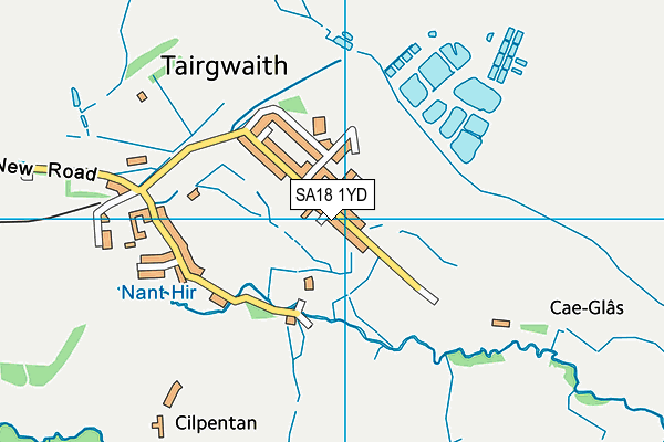 SA18 1YD map - OS VectorMap District (Ordnance Survey) SA18 1YD map - OS VectorMap District (Ordnance Survey)