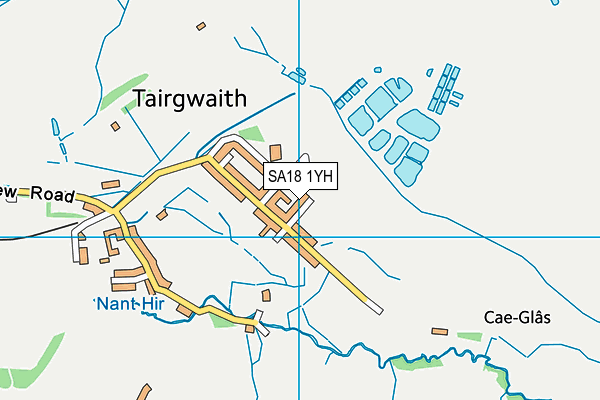 SA18 1YH map - OS VectorMap District (Ordnance Survey) SA18 1YH map - OS VectorMap District (Ordnance Survey)