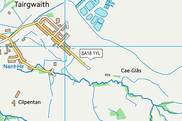 SA18 1YL map - OS VectorMap District (Ordnance Survey) SA18 1YL map - OS VectorMap District (Ordnance Survey)