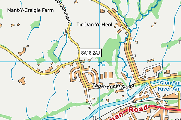 SA18 2AJ map - OS VectorMap District (Ordnance Survey) SA18 2AJ map - OS VectorMap District (Ordnance Survey)