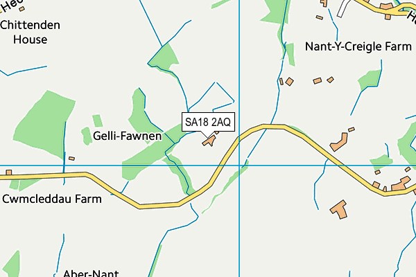 SA18 2AQ map - OS VectorMap District (Ordnance Survey) SA18 2AQ map - OS VectorMap District (Ordnance Survey)