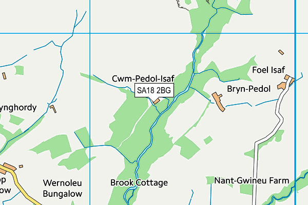 SA18 2BG map - OS VectorMap District (Ordnance Survey) SA18 2BG map - OS VectorMap District (Ordnance Survey)