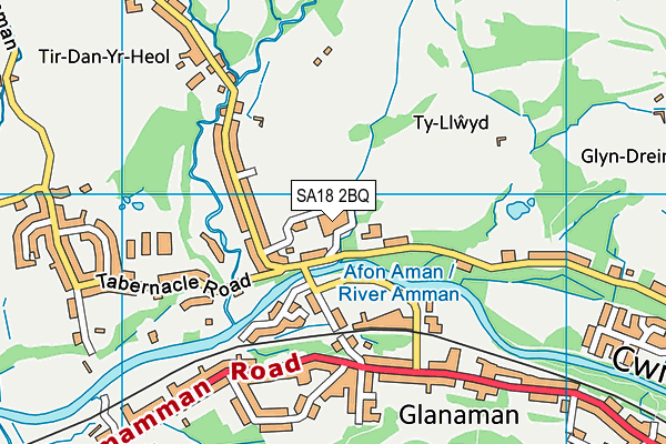 SA18 2BQ map - OS VectorMap District (Ordnance Survey) SA18 2BQ map - OS VectorMap District (Ordnance Survey)