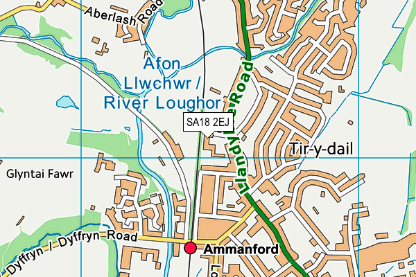 SA18 2EJ map - OS VectorMap District (Ordnance Survey) SA18 2EJ map - OS VectorMap District (Ordnance Survey)